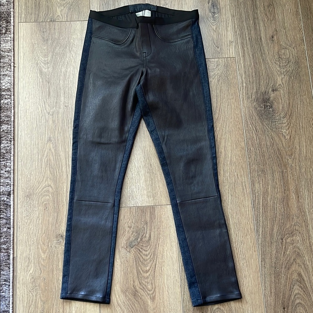 Helmut Lang lambs leather front and Jean pants with Sleek Finish size 28